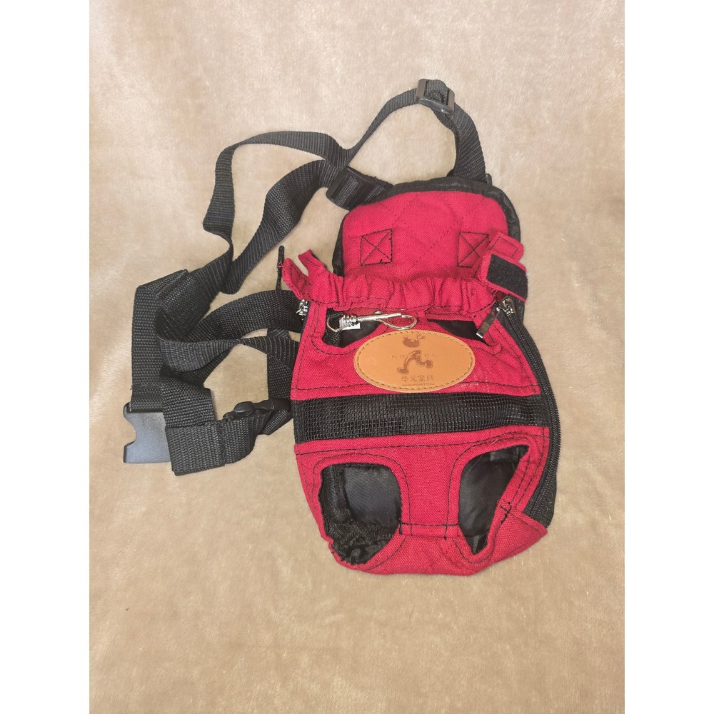 Hoopet Small Pet Carrier Backpack Red Black Legs Out Front Dog Cat Travel Bag S